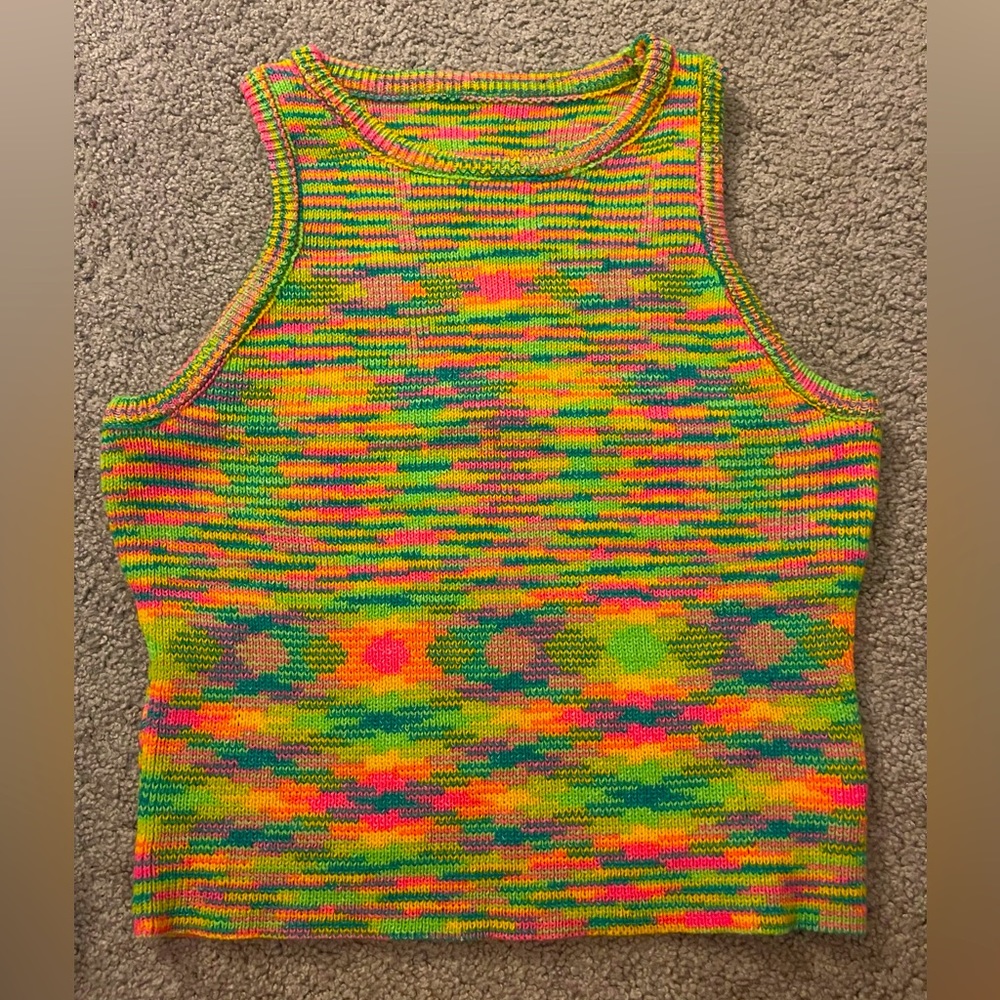 Knit colorful tank